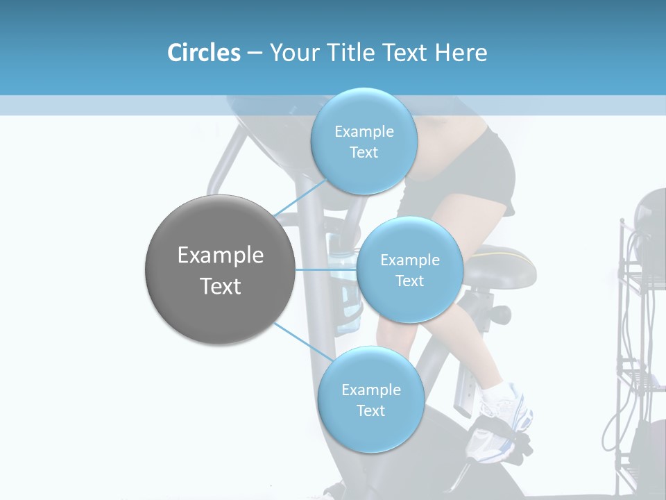 A Woman Is On A Stationary Exercise Bike PowerPoint Template