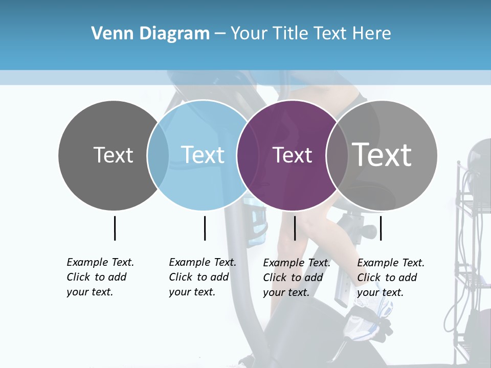 A Woman Is On A Stationary Exercise Bike PowerPoint Template