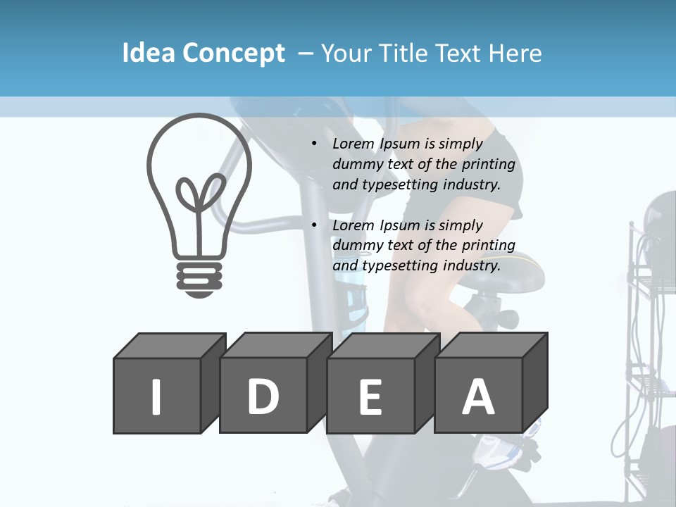 A Woman Is On A Stationary Exercise Bike PowerPoint Template