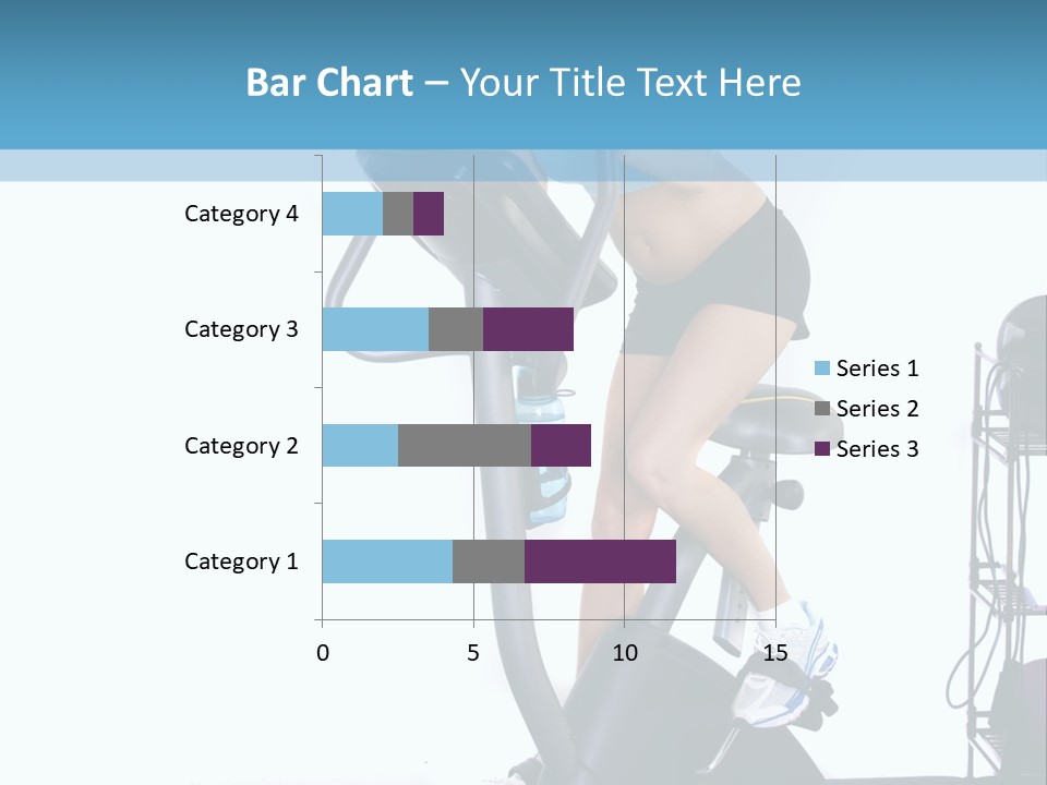 A Woman Is On A Stationary Exercise Bike PowerPoint Template