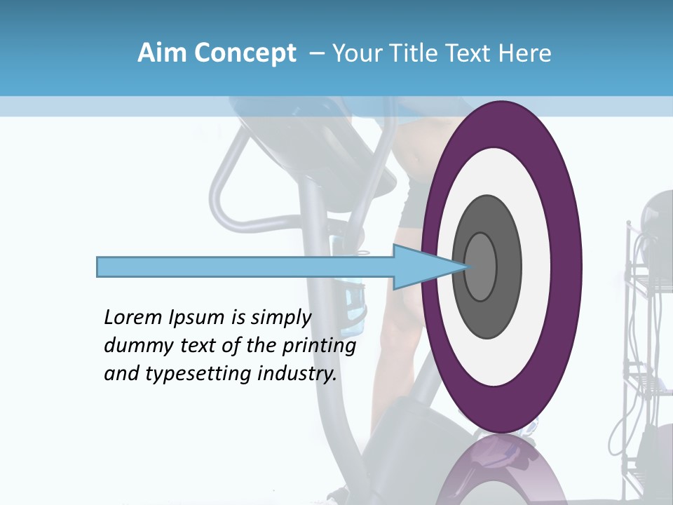 A Woman Is On A Stationary Exercise Bike PowerPoint Template