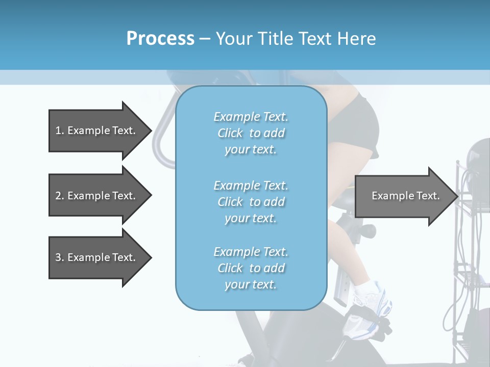 A Woman Is On A Stationary Exercise Bike PowerPoint Template
