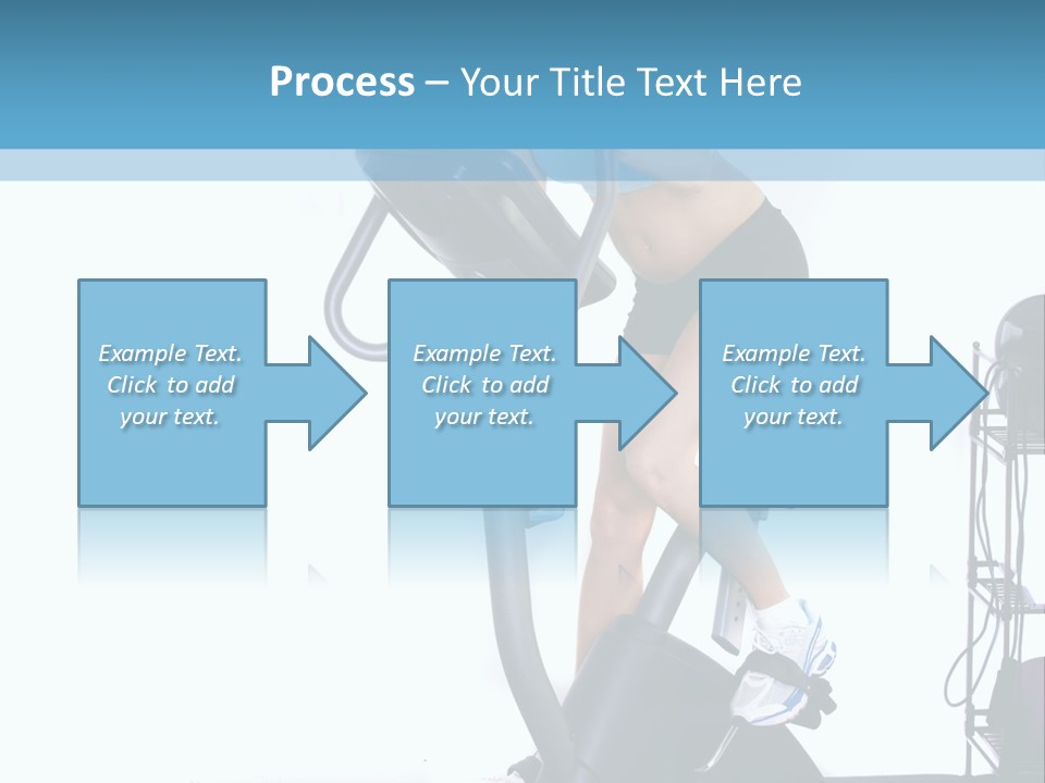 A Woman Is On A Stationary Exercise Bike PowerPoint Template