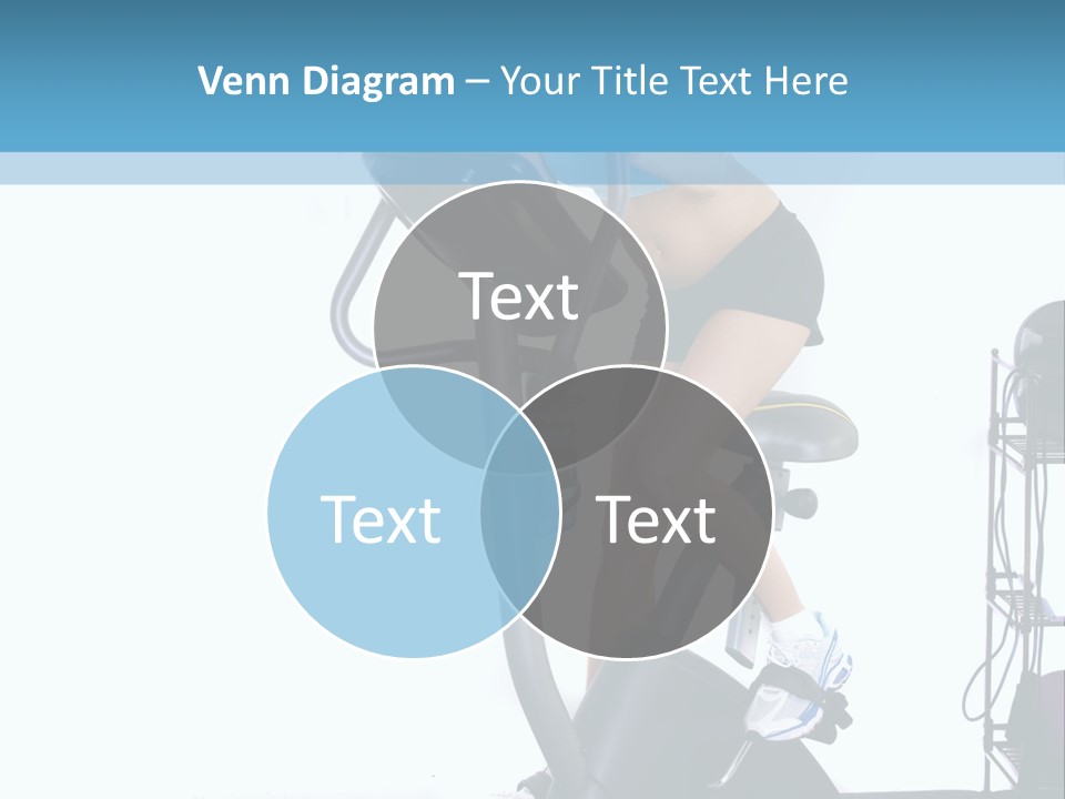 A Woman Is On A Stationary Exercise Bike PowerPoint Template