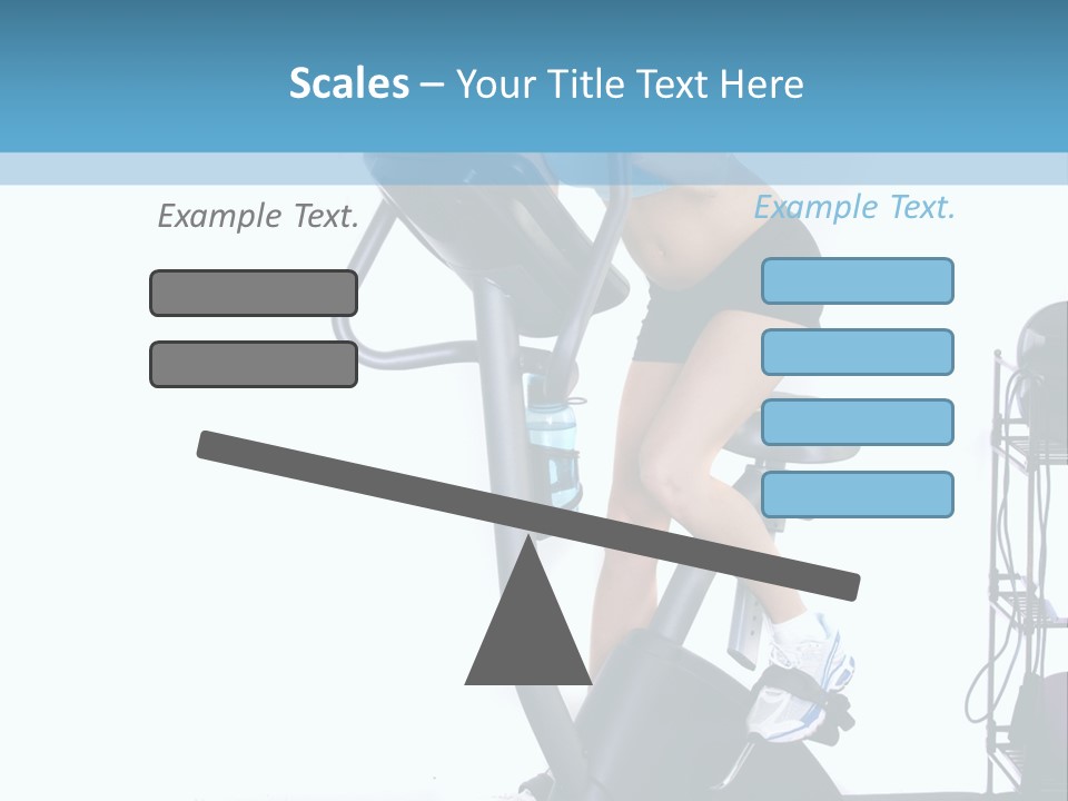 A Woman Is On A Stationary Exercise Bike PowerPoint Template