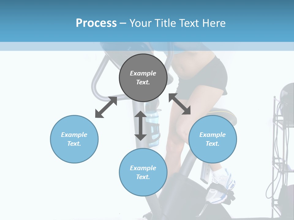 A Woman Is On A Stationary Exercise Bike PowerPoint Template