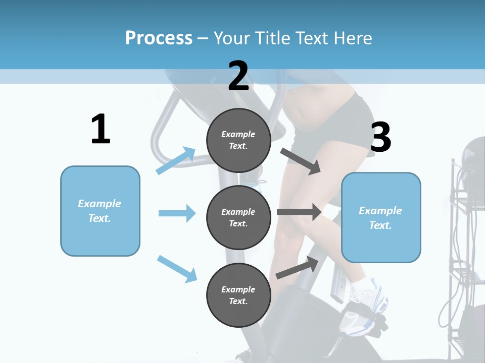 A Woman Is On A Stationary Exercise Bike PowerPoint Template