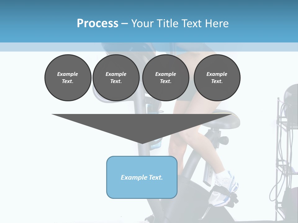 A Woman Is On A Stationary Exercise Bike PowerPoint Template