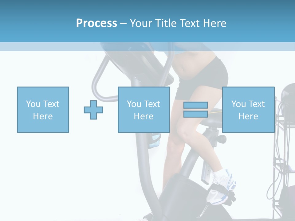A Woman Is On A Stationary Exercise Bike PowerPoint Template