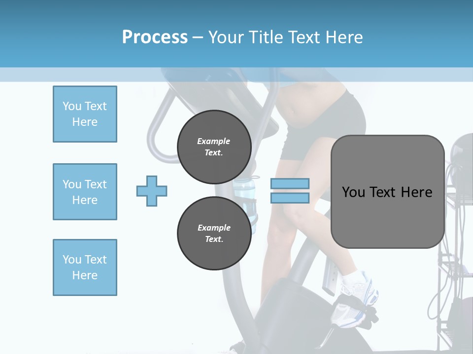 A Woman Is On A Stationary Exercise Bike PowerPoint Template