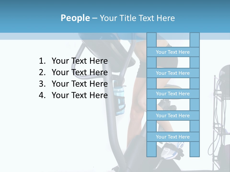 A Woman Is On A Stationary Exercise Bike PowerPoint Template