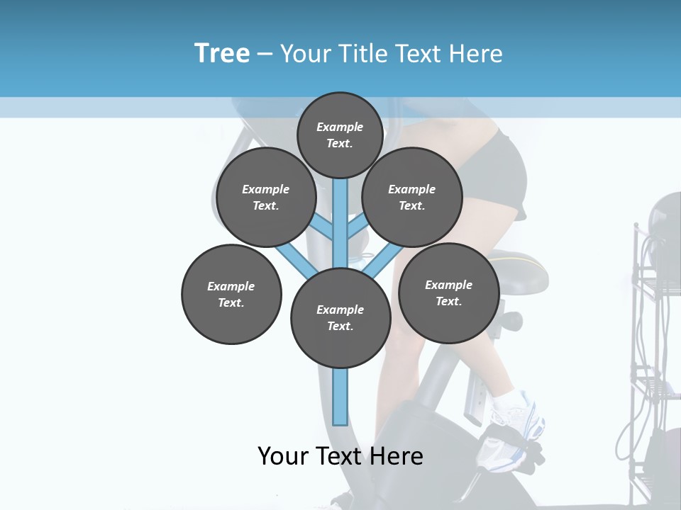 A Woman Is On A Stationary Exercise Bike PowerPoint Template