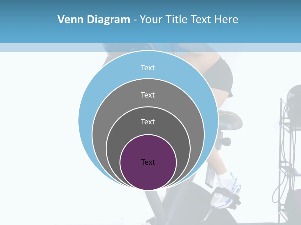 A Woman Is On A Stationary Exercise Bike PowerPoint Template
