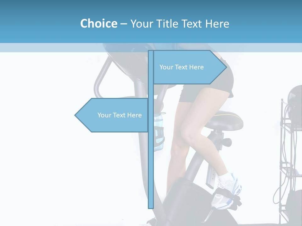 A Woman Is On A Stationary Exercise Bike PowerPoint Template