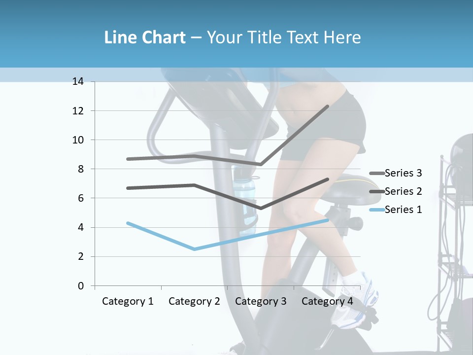 A Woman Is On A Stationary Exercise Bike PowerPoint Template