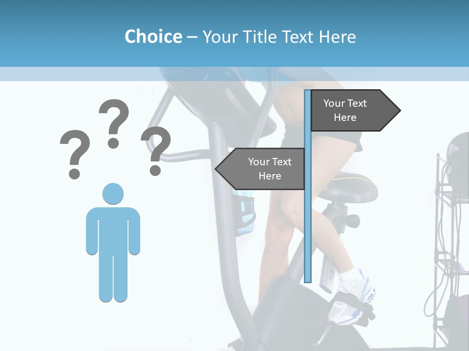 A Woman Is On A Stationary Exercise Bike PowerPoint Template