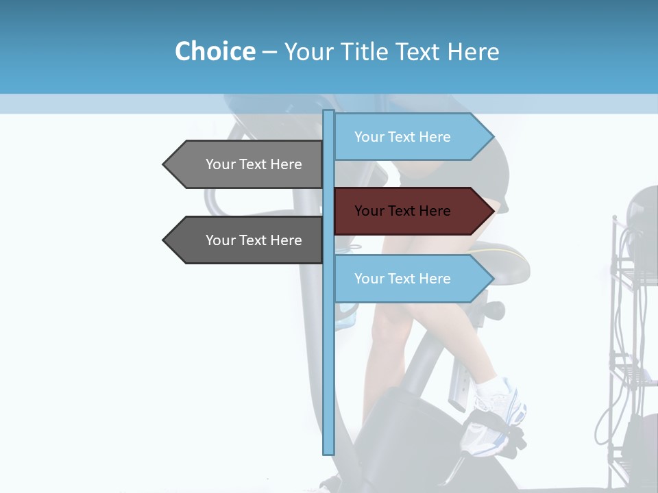 A Woman Is On A Stationary Exercise Bike PowerPoint Template