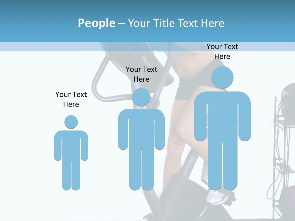 A Woman Is On A Stationary Exercise Bike PowerPoint Template