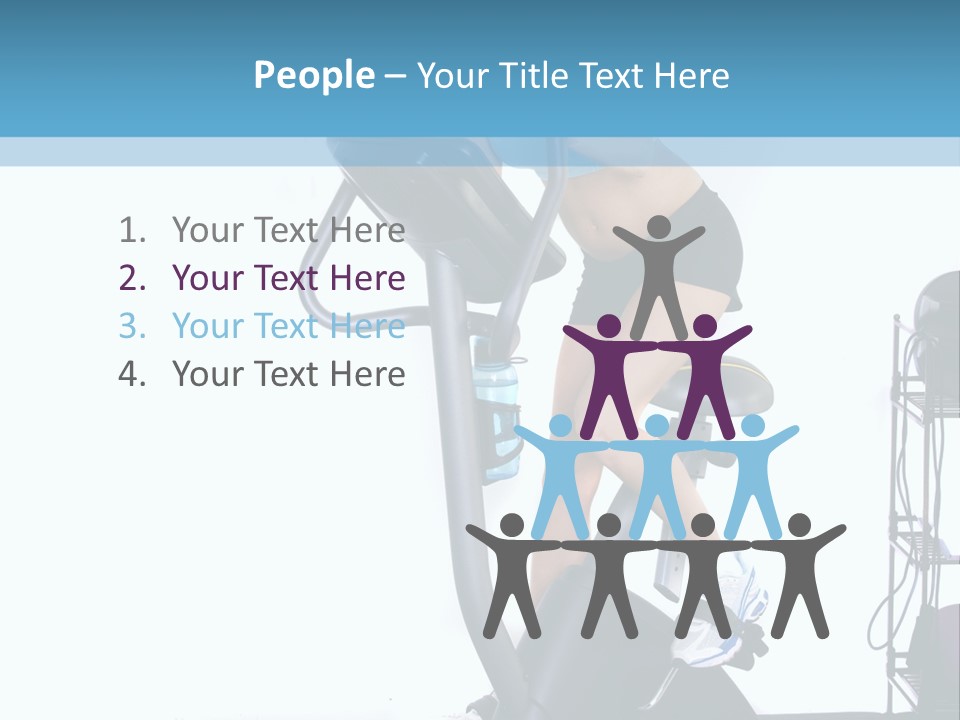 A Woman Is On A Stationary Exercise Bike PowerPoint Template