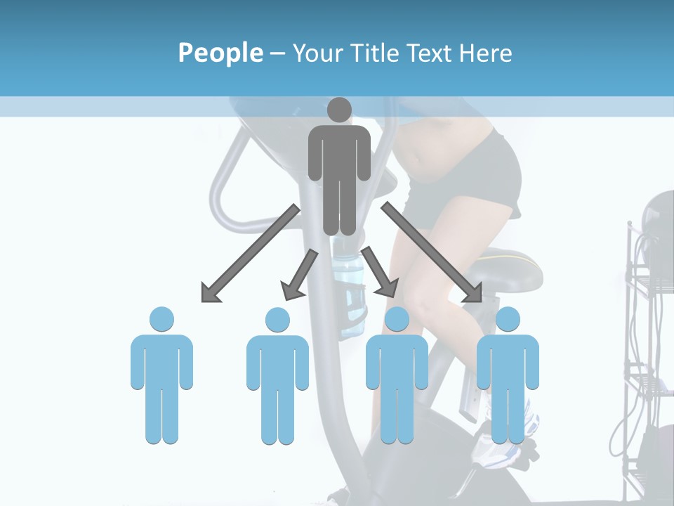 A Woman Is On A Stationary Exercise Bike PowerPoint Template