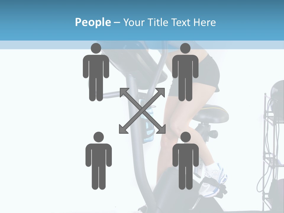 A Woman Is On A Stationary Exercise Bike PowerPoint Template