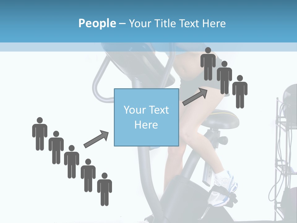 A Woman Is On A Stationary Exercise Bike PowerPoint Template