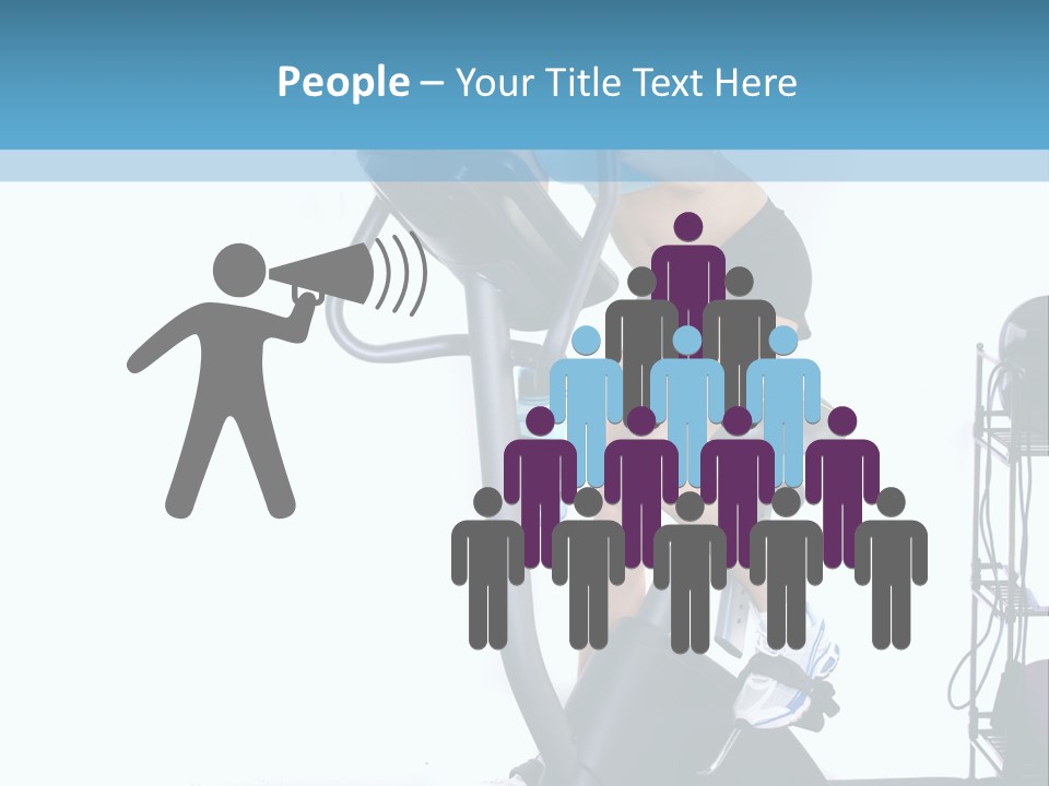 A Woman Is On A Stationary Exercise Bike PowerPoint Template