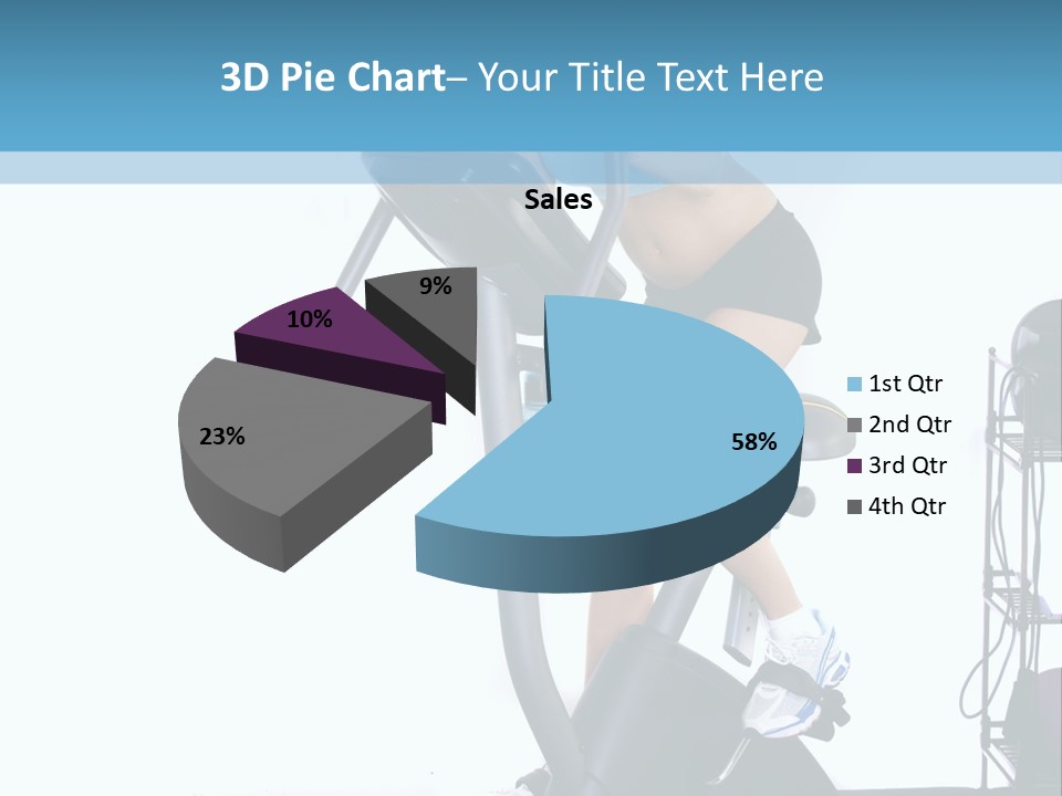 A Woman Is On A Stationary Exercise Bike PowerPoint Template