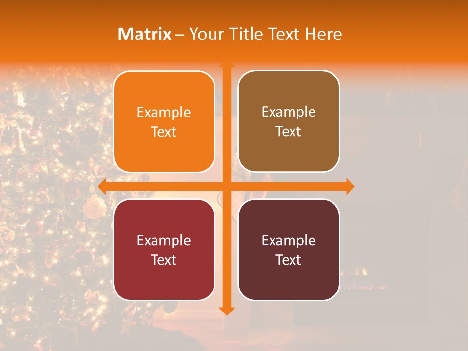 A Living Room At Christmastime Lit Only By The Fire And Christmas Tree. PowerPoint Template