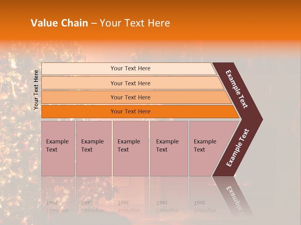 A Living Room At Christmastime Lit Only By The Fire And Christmas Tree. PowerPoint Template