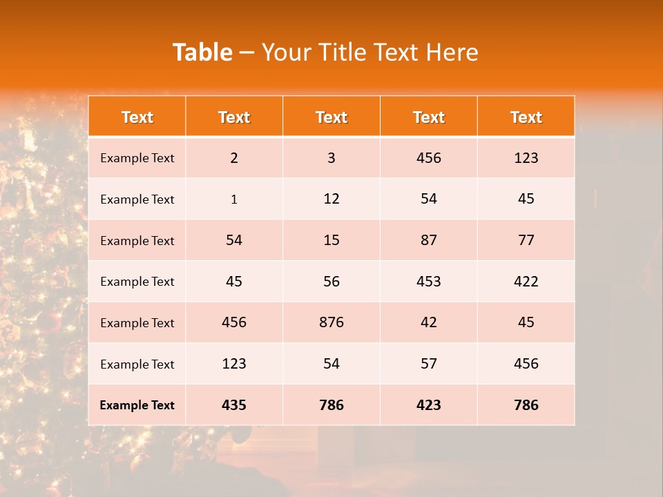 A Living Room At Christmastime Lit Only By The Fire And Christmas Tree. PowerPoint Template