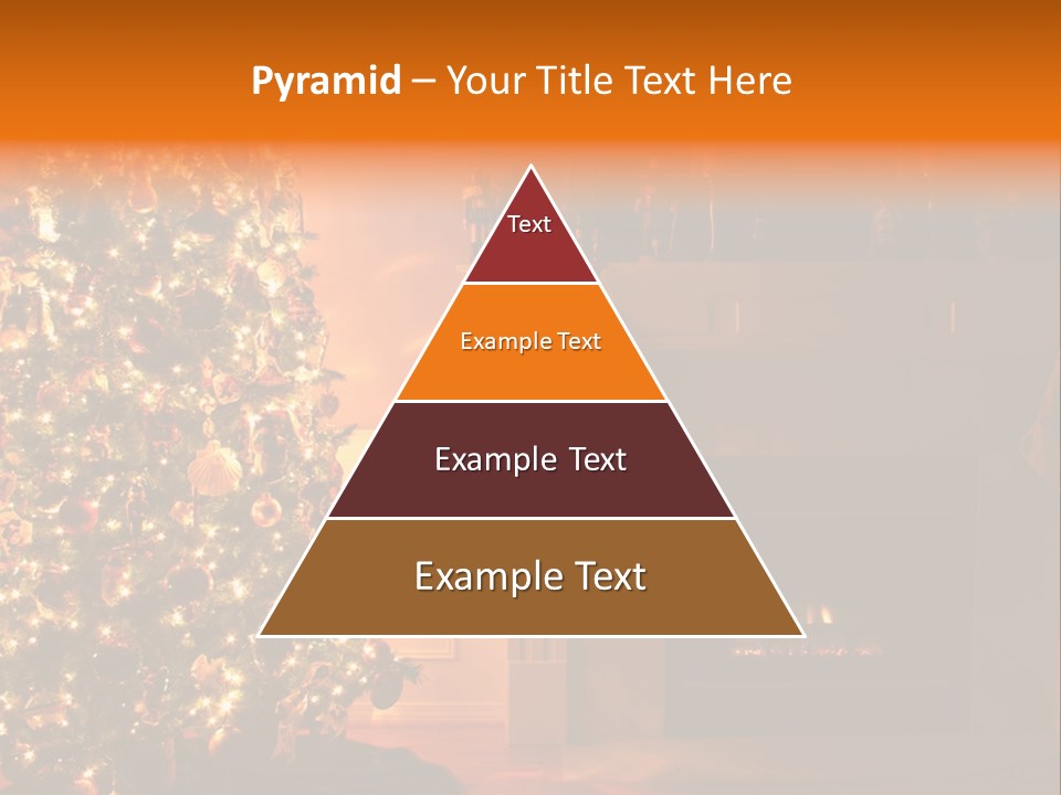 A Living Room At Christmastime Lit Only By The Fire And Christmas Tree. PowerPoint Template