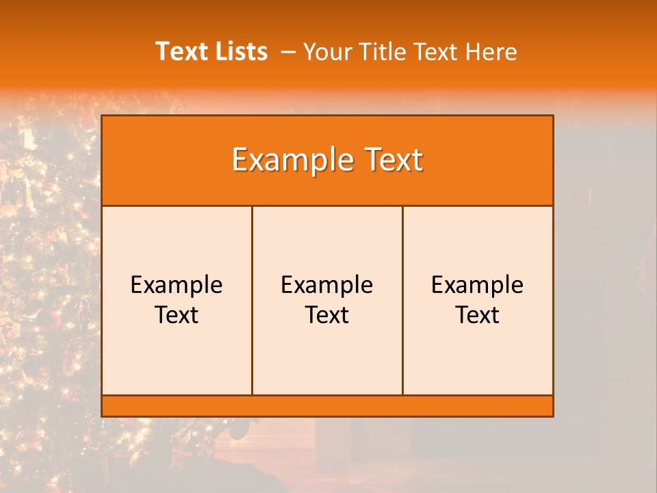 A Living Room At Christmastime Lit Only By The Fire And Christmas Tree. PowerPoint Template