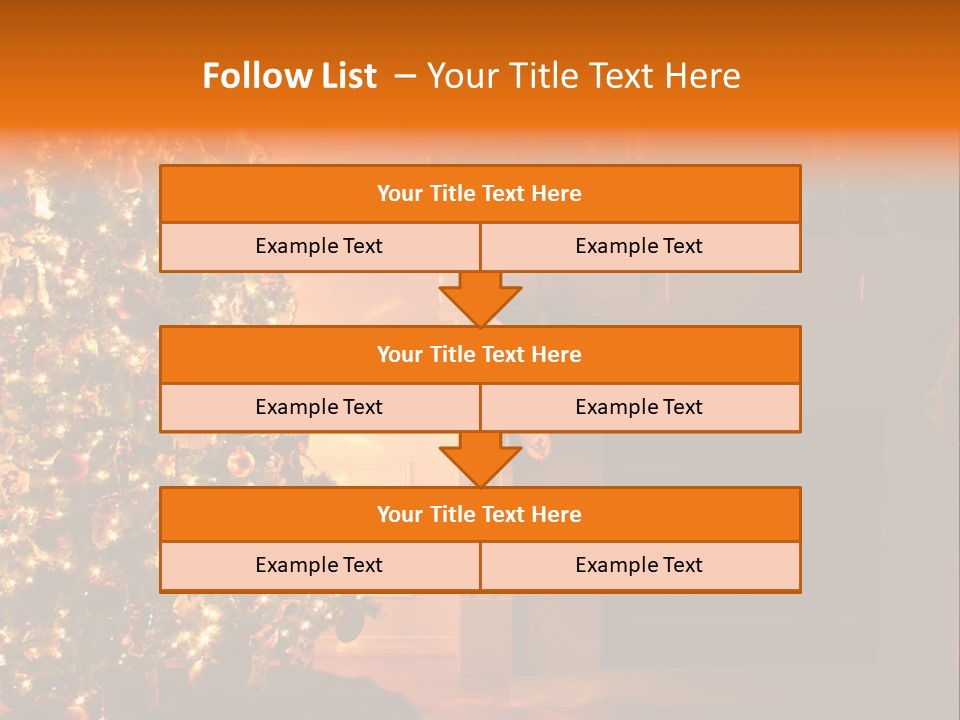 A Living Room At Christmastime Lit Only By The Fire And Christmas Tree. PowerPoint Template