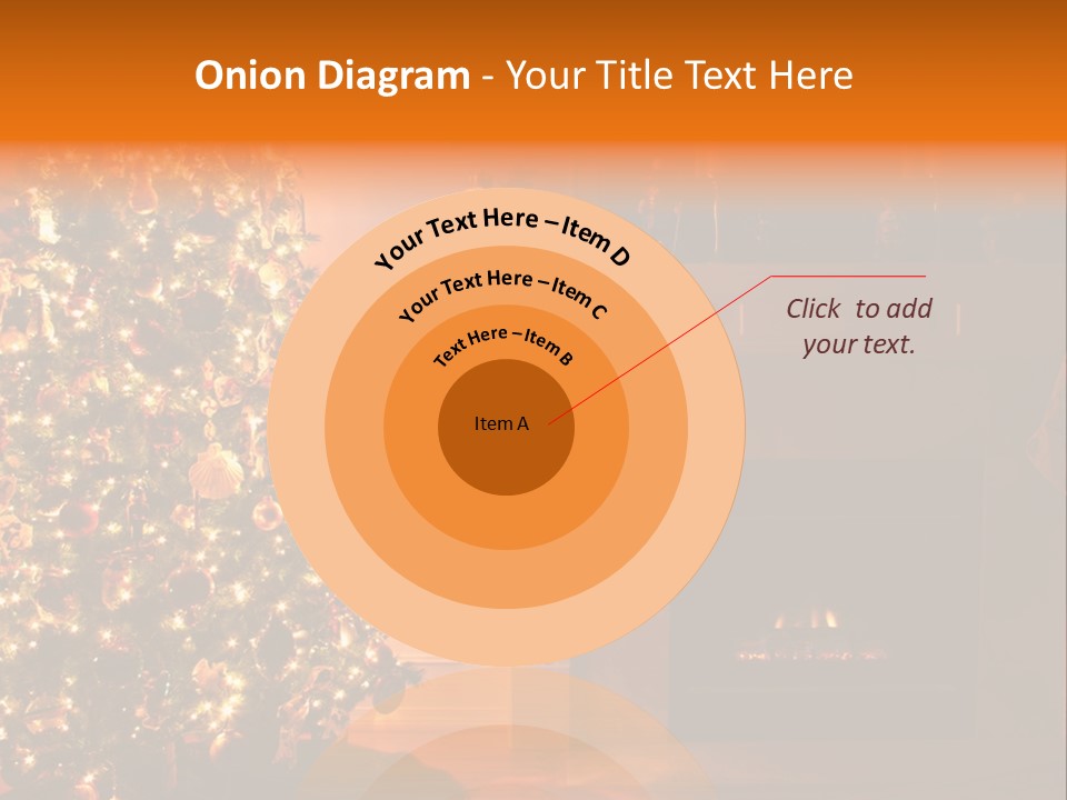 A Living Room At Christmastime Lit Only By The Fire And Christmas Tree. PowerPoint Template