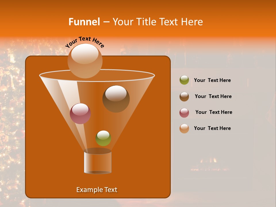 A Living Room At Christmastime Lit Only By The Fire And Christmas Tree. PowerPoint Template