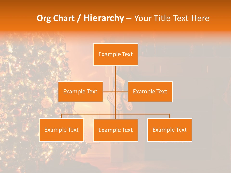 A Living Room At Christmastime Lit Only By The Fire And Christmas Tree. PowerPoint Template