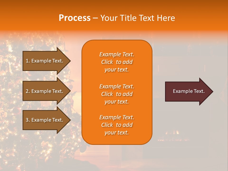 A Living Room At Christmastime Lit Only By The Fire And Christmas Tree. PowerPoint Template
