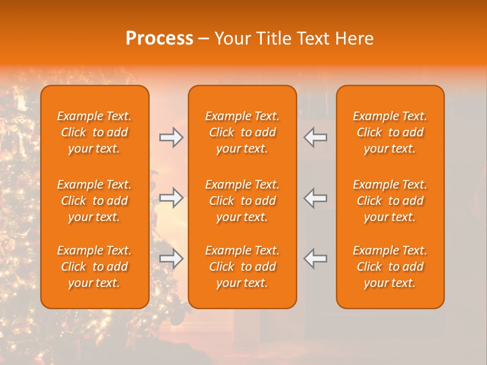 A Living Room At Christmastime Lit Only By The Fire And Christmas Tree. PowerPoint Template