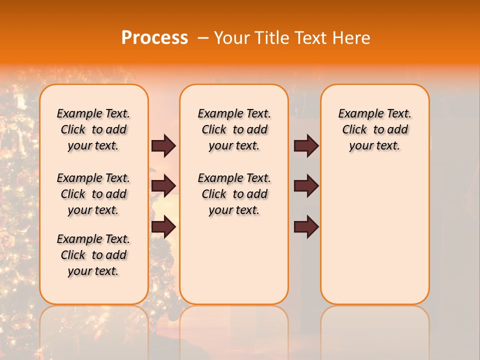A Living Room At Christmastime Lit Only By The Fire And Christmas Tree. PowerPoint Template