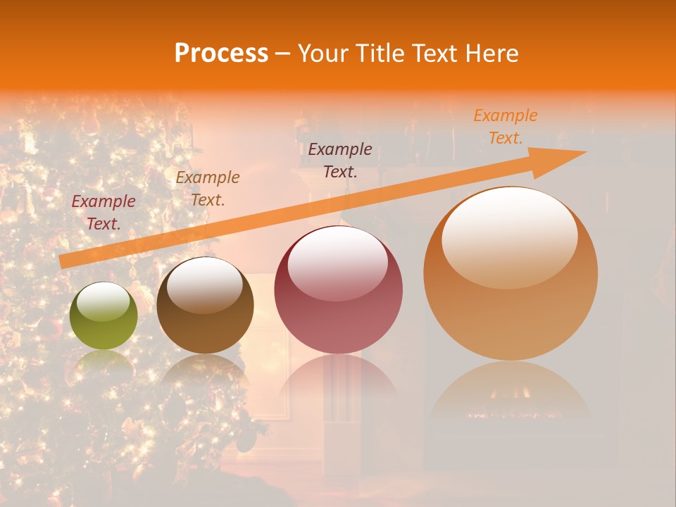 A Living Room At Christmastime Lit Only By The Fire And Christmas Tree. PowerPoint Template