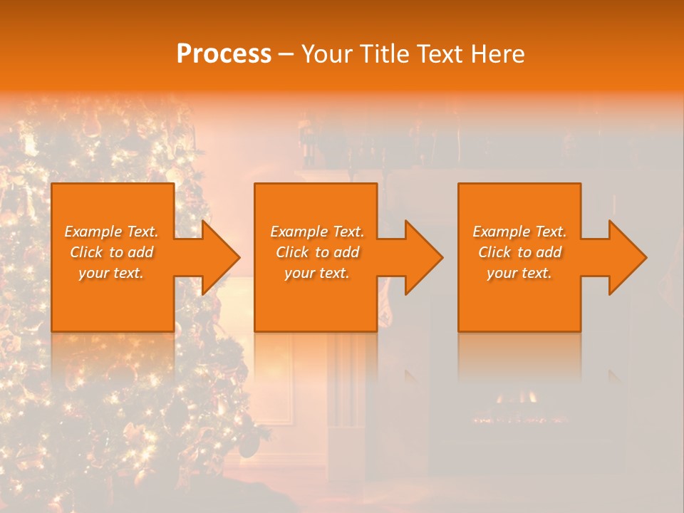 A Living Room At Christmastime Lit Only By The Fire And Christmas Tree. PowerPoint Template