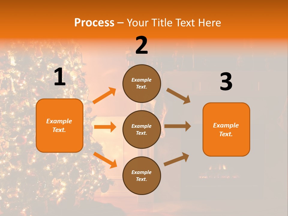 A Living Room At Christmastime Lit Only By The Fire And Christmas Tree. PowerPoint Template