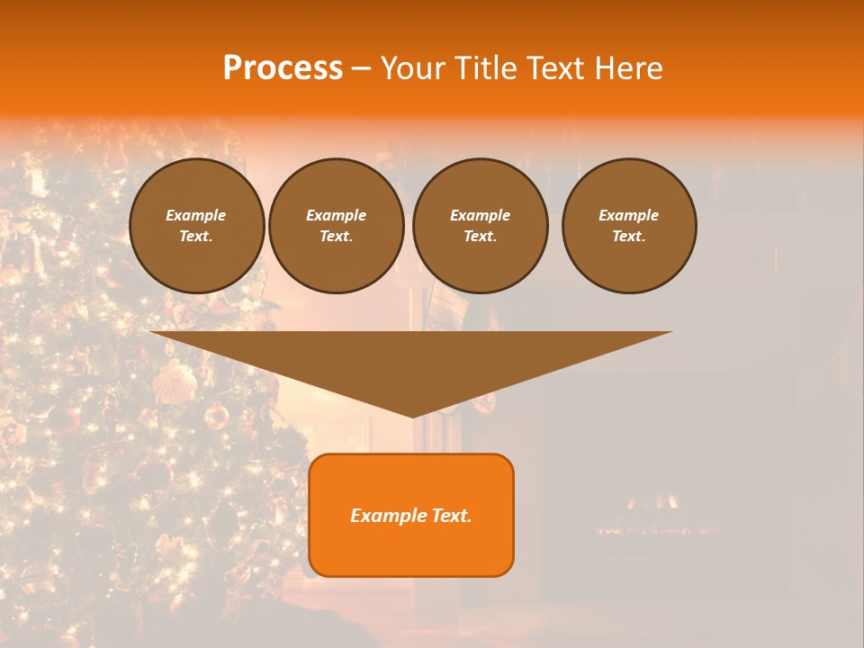 A Living Room At Christmastime Lit Only By The Fire And Christmas Tree. PowerPoint Template