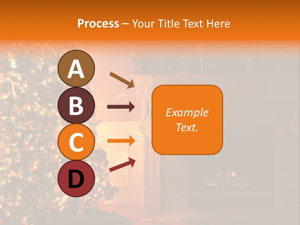 A Living Room At Christmastime Lit Only By The Fire And Christmas Tree. PowerPoint Template