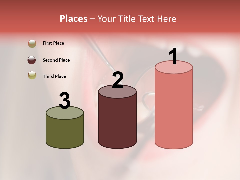 A Child With A Pair Of Scissors In Their Mouth PowerPoint Template