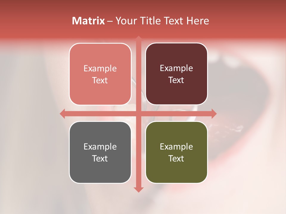 A Child With A Pair Of Scissors In Their Mouth PowerPoint Template