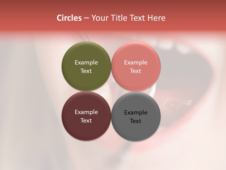 A Child With A Pair Of Scissors In Their Mouth PowerPoint Template