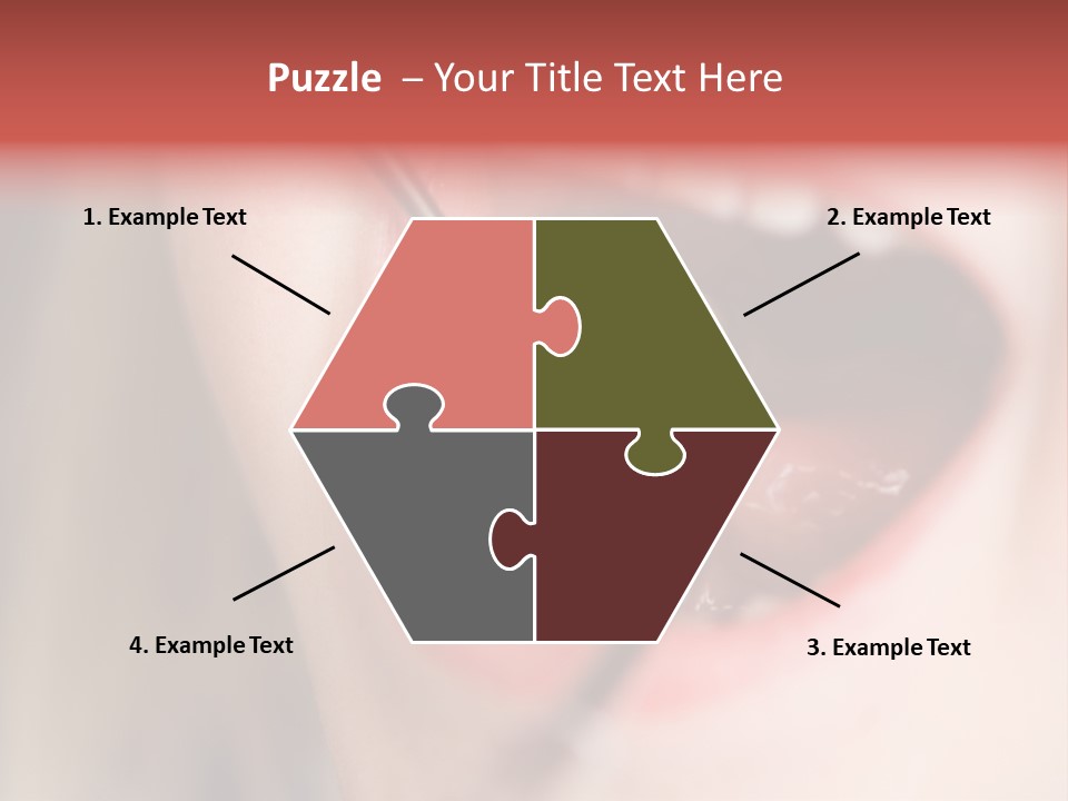 A Child With A Pair Of Scissors In Their Mouth PowerPoint Template