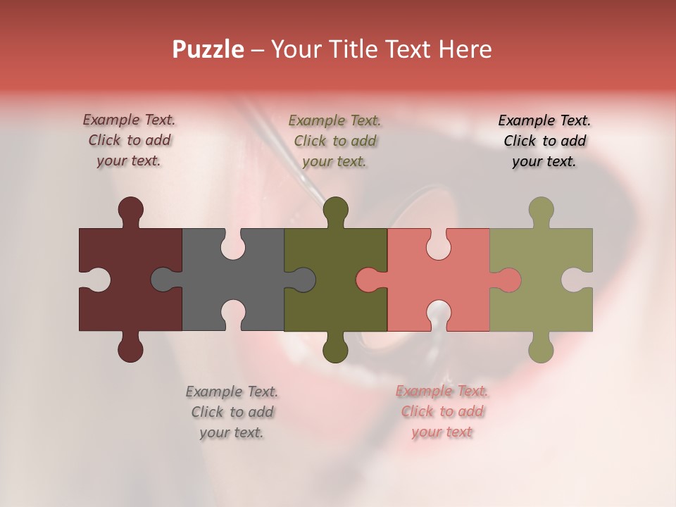 A Child With A Pair Of Scissors In Their Mouth PowerPoint Template